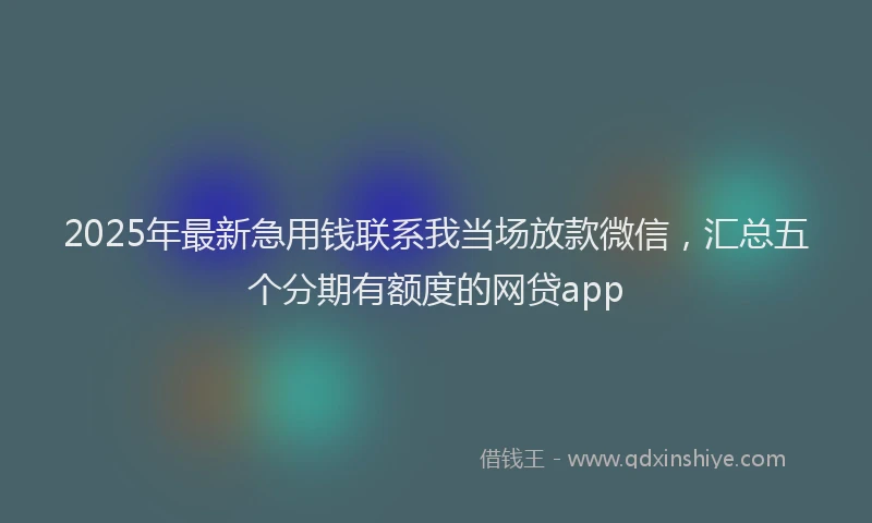 2025年最新急用钱联系我当场放款微信，汇总五个分期有额度的网贷app