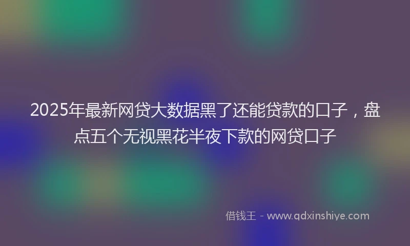 2025年最新网贷大数据黑了还能贷款的口子，盘点五个无视黑花半夜下款的网贷口子