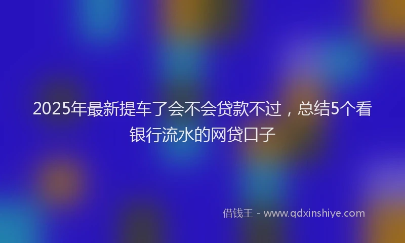 2025年最新提车了会不会贷款不过，总结5个看银行流水的网贷口子