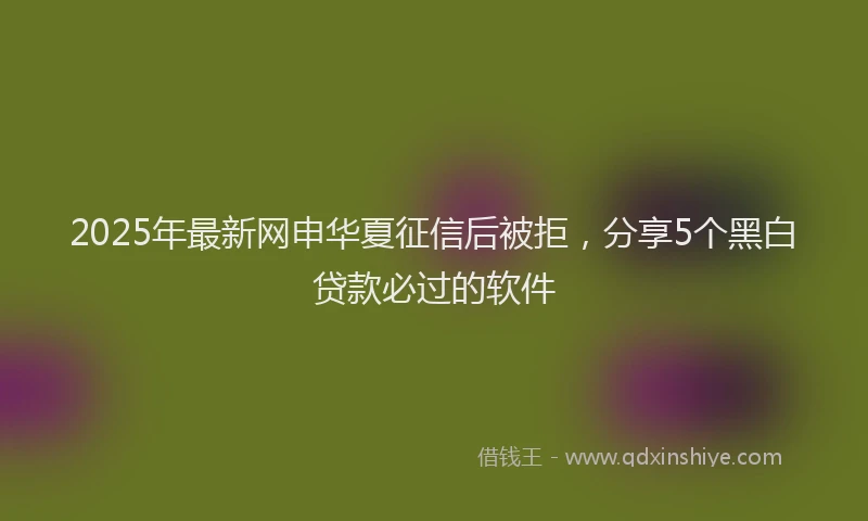 2025年最新网申华夏征信后被拒，分享5个黑白贷款必过的软件