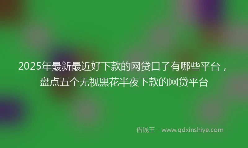 2025年最新最近好下款的网贷口子有哪些平台，盘点五个无视黑花半夜下款的网贷平台
