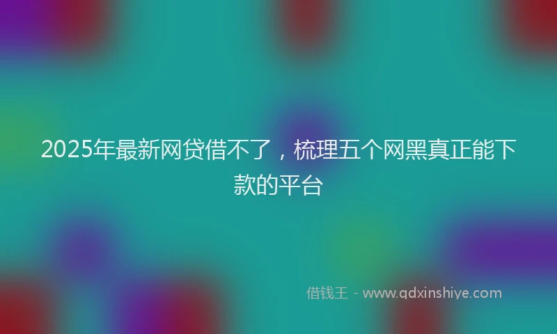 2025年最新网贷借不了，梳理五个网黑真正能下款的平台
