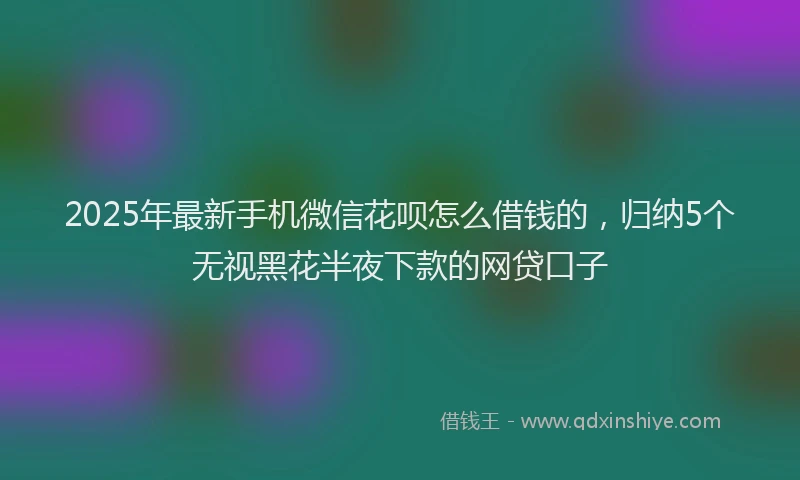 2025年最新手机微信花呗怎么借钱的，归纳5个无视黑花半夜下款的网贷口子