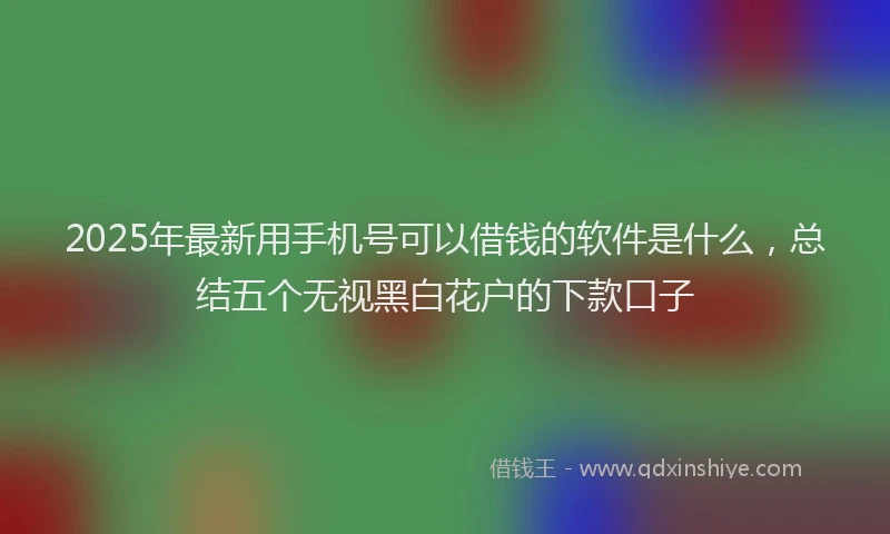 2025年最新用手机号可以借钱的软件是什么，总结五个无视黑白花户的下款口子