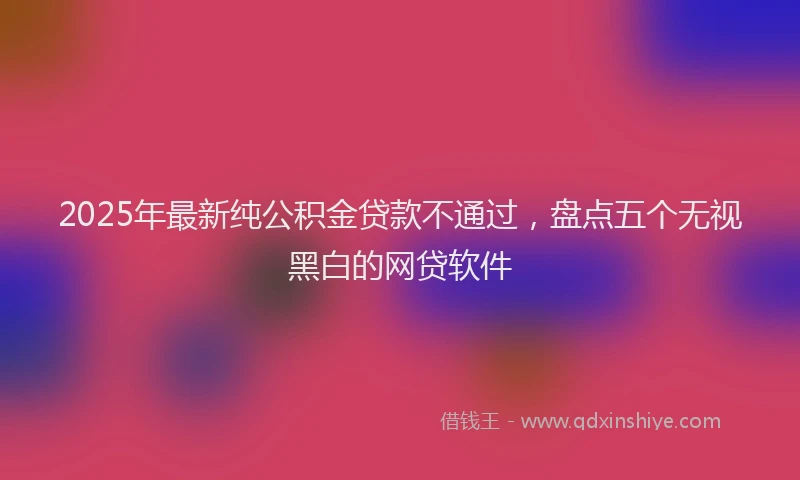 2025年最新纯公积金贷款不通过，盘点五个无视黑白的网贷软件