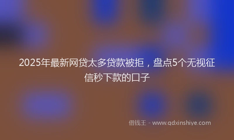 2025年最新网贷太多贷款被拒，盘点5个无视征信秒下款的口子