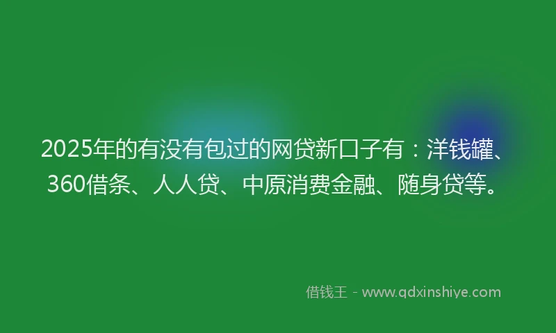 2025年的有没有包过的网贷新口子有：洋钱罐、360借条、人人贷、中原消费金融、随身贷等。