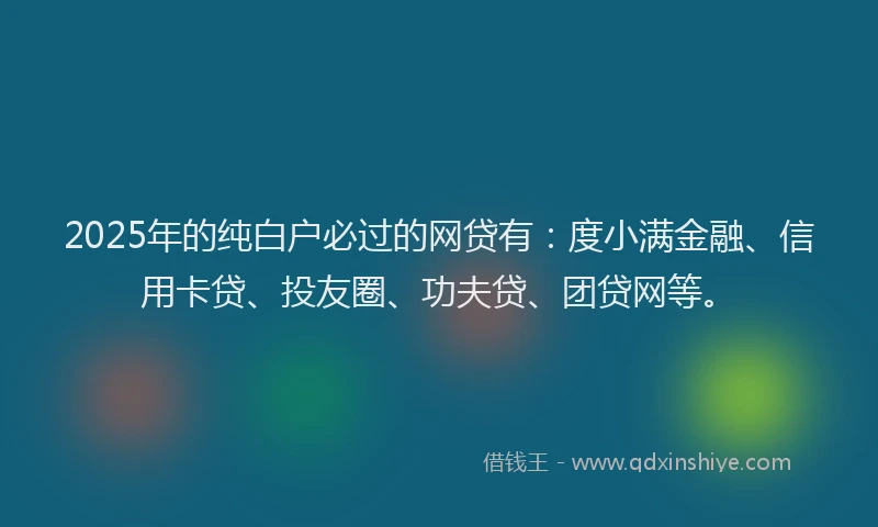 2025年的纯白户必过的网贷有：度小满金融、信用卡贷、投友圈、功夫贷、团贷网等。
