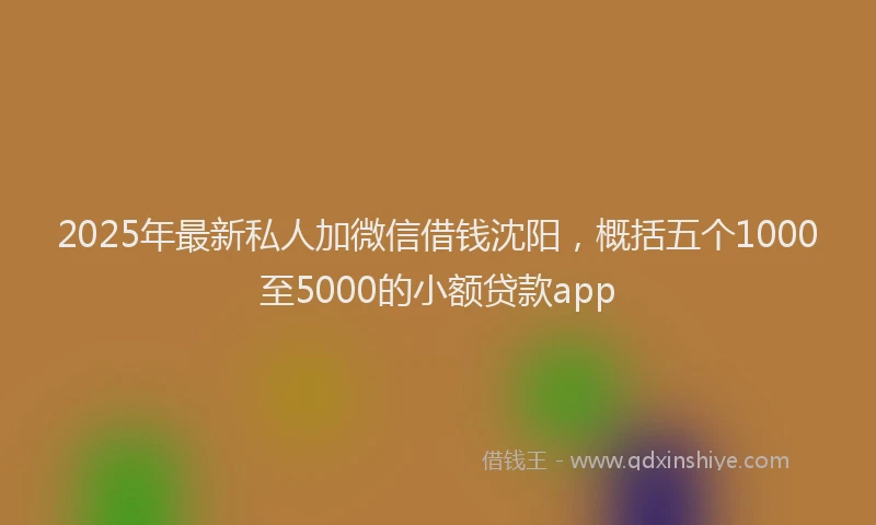 2025年最新私人加微信借钱沈阳，概括五个1000至5000的小额贷款app