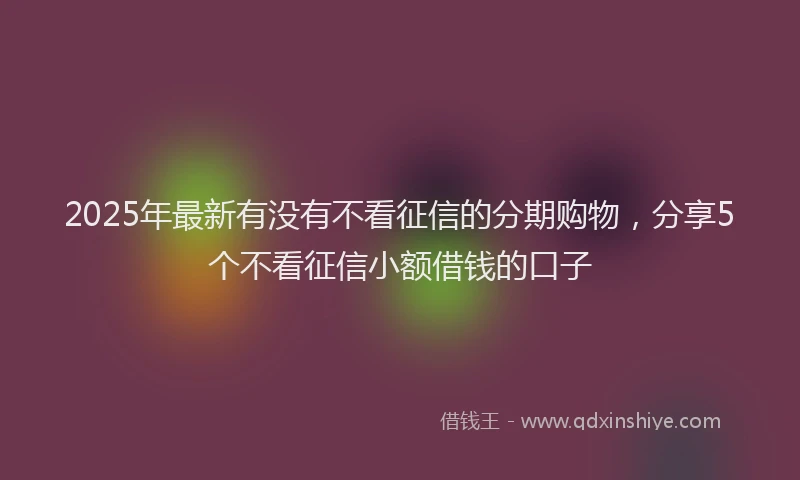 2025年最新有没有不看征信的分期购物，分享5个不看征信小额借钱的口子