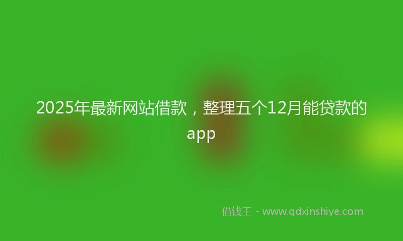 2025年最新网站借款，整理五个12月能贷款的app