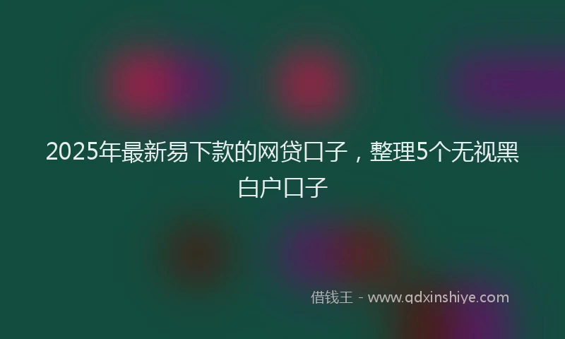 2025年最新易下款的网贷口子，整理5个无视黑白户口子