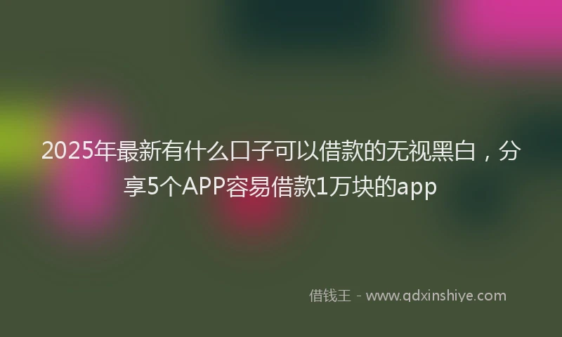 2025年最新有什么口子可以借款的无视黑白，分享5个APP容易借款1万块的app