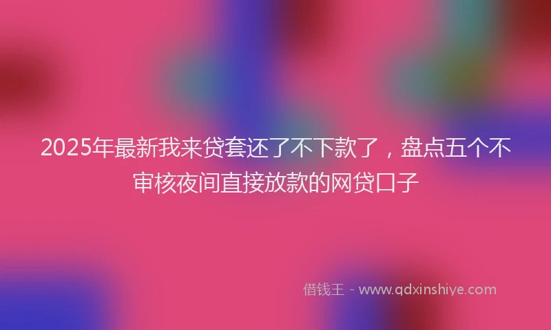 2025年最新我来贷套还了不下款了，盘点五个不审核夜间直接放款的网贷口子
