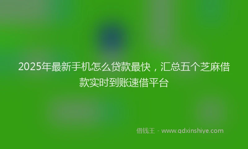 2025年最新手机怎么贷款最快，汇总五个芝麻借款实时到账速借平台