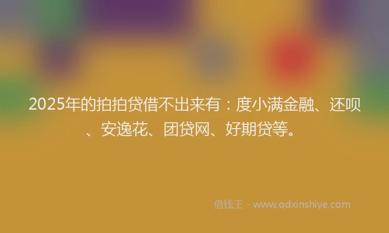 2025年的拍拍贷借不出来有：度小满金融、还呗、安逸花、团贷网、好期贷等。