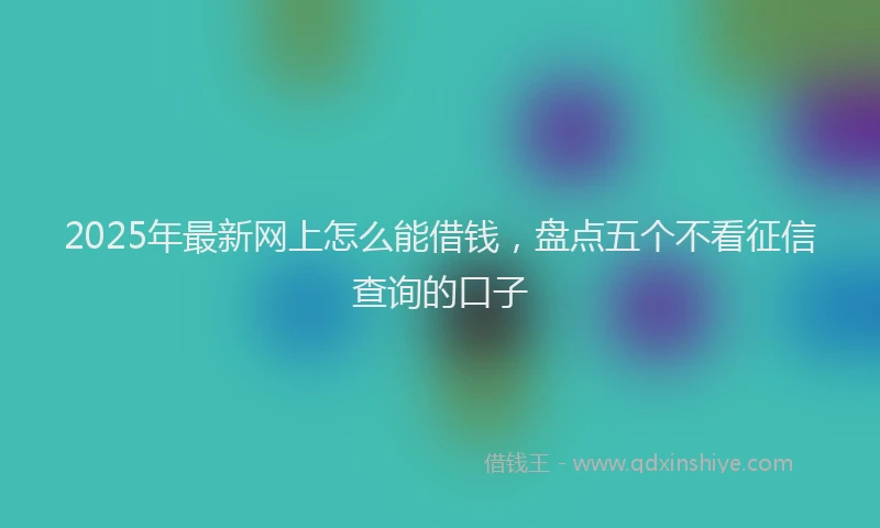 2025年最新网上怎么能借钱，盘点五个不看征信查询的口子