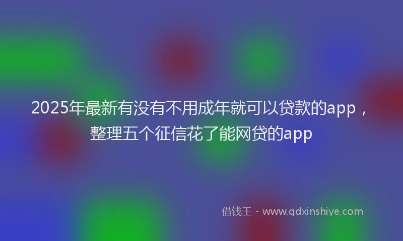 2025年最新有没有不用成年就可以贷款的app，整理五个征信花了能网贷的app