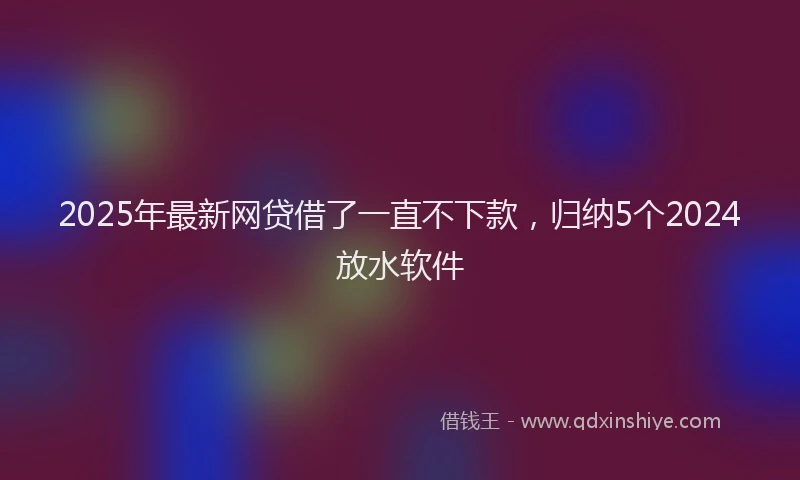 2025年最新网贷借了一直不下款，归纳5个2024放水软件