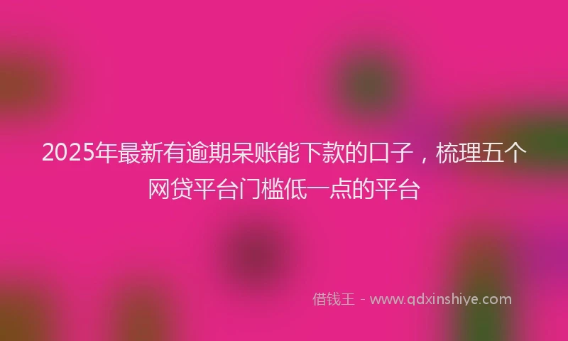 2025年最新有逾期呆账能下款的口子，梳理五个网贷平台门槛低一点的平台