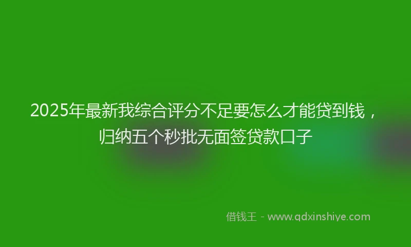 2025年最新我综合评分不足要怎么才能贷到钱，归纳五个秒批无面签贷款口子