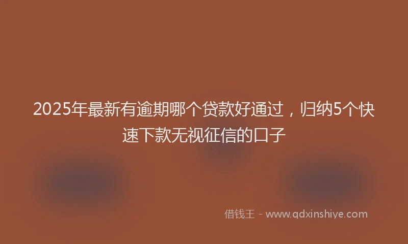 2025年最新有逾期哪个贷款好通过，归纳5个快速下款无视征信的口子