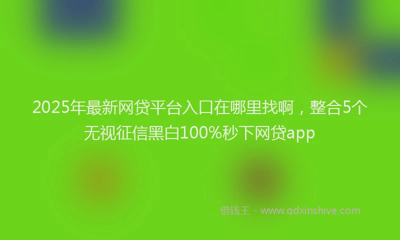 2025年最新网贷平台入口在哪里找啊，整合5个无视征信黑白100%秒下网贷app