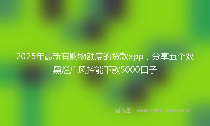 2025年最新有购物额度的贷款app，分享五个双黑烂户风控能下款5000口子
