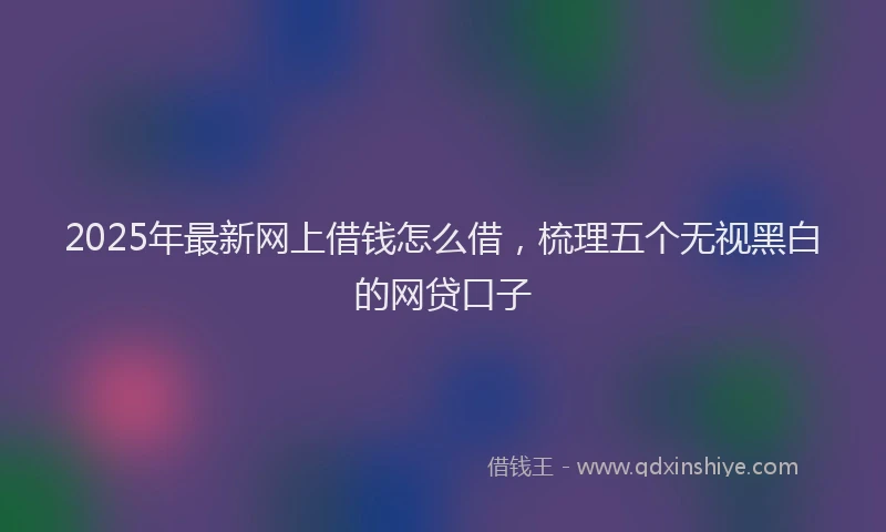2025年最新网上借钱怎么借，梳理五个无视黑白的网贷口子