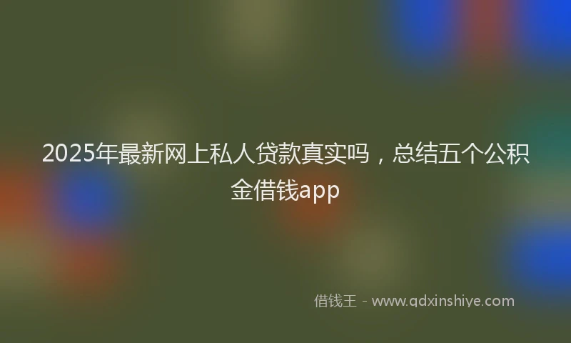 2025年最新网上私人贷款真实吗，总结五个公积金借钱app
