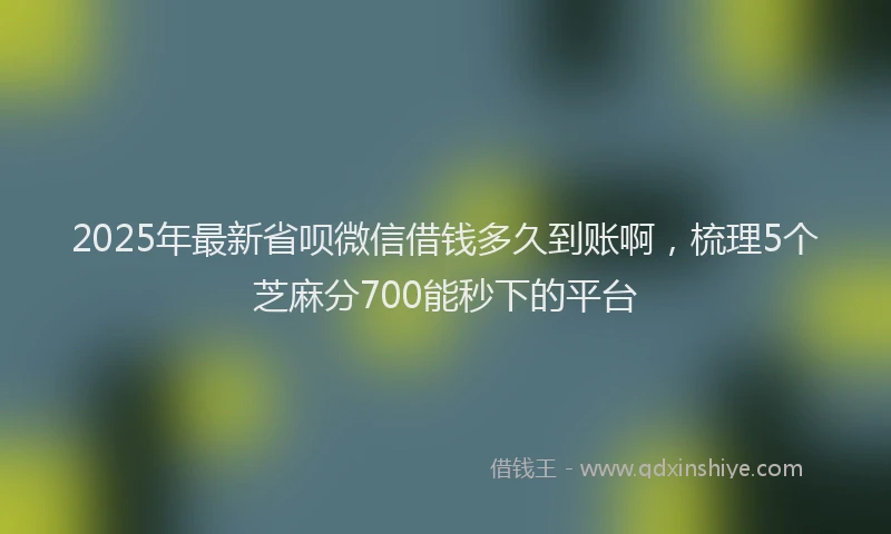 2025年最新省呗微信借钱多久到账啊，梳理5个芝麻分700能秒下的平台
