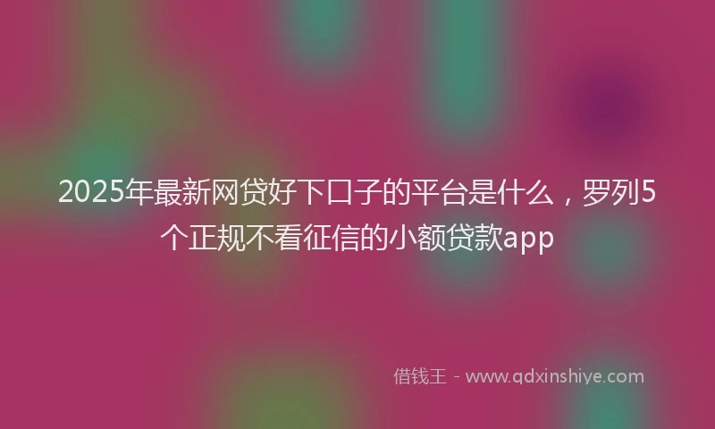 2025年最新网贷好下口子的平台是什么，罗列5个正规不看征信的小额贷款app