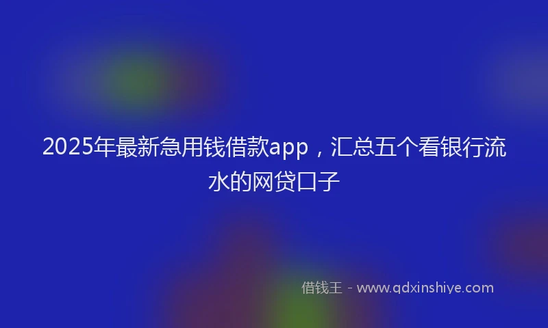 2025年最新急用钱借款app，汇总五个看银行流水的网贷口子