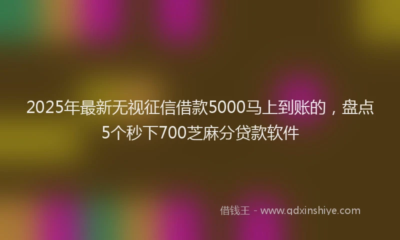 2025年最新无视征信借款5000马上到账的，盘点5个秒下700芝麻分贷款软件