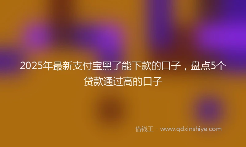 2025年最新支付宝黑了能下款的口子，盘点5个贷款通过高的口子