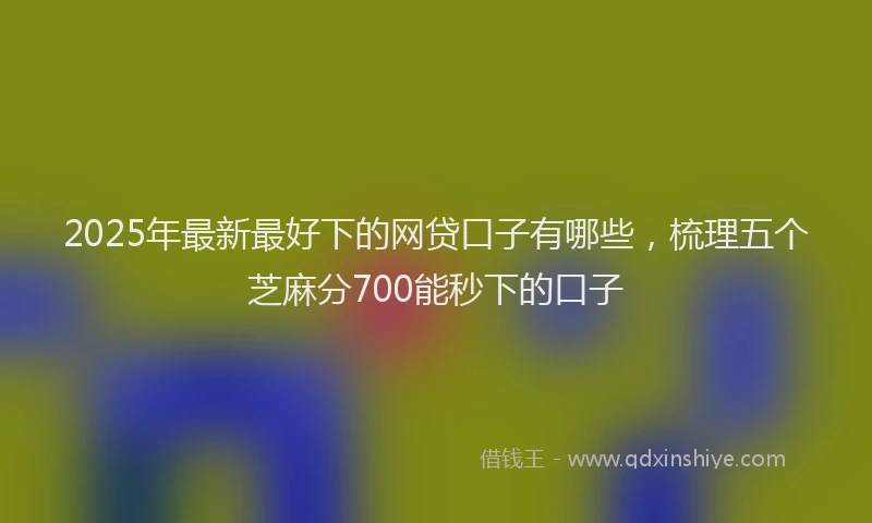 2025年最新最好下的网贷口子有哪些，梳理五个芝麻分700能秒下的口子