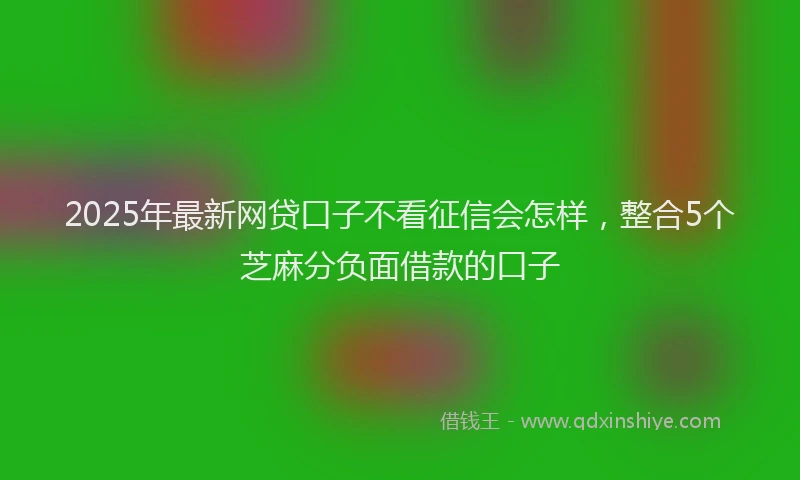 2025年最新网贷口子不看征信会怎样，整合5个芝麻分负面借款的口子