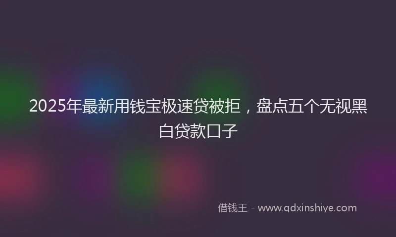 2025年最新用钱宝极速贷被拒，盘点五个无视黑白贷款口子