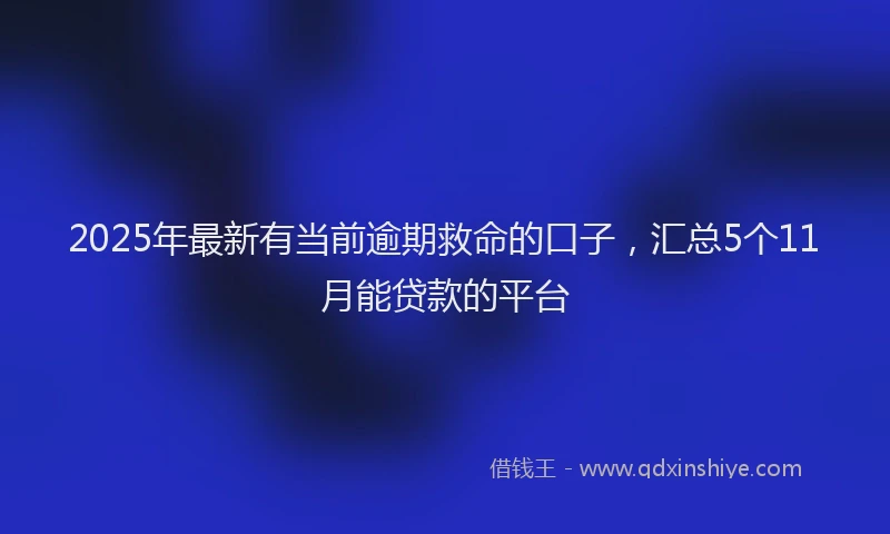2025年最新有当前逾期救命的口子，汇总5个11月能贷款的平台