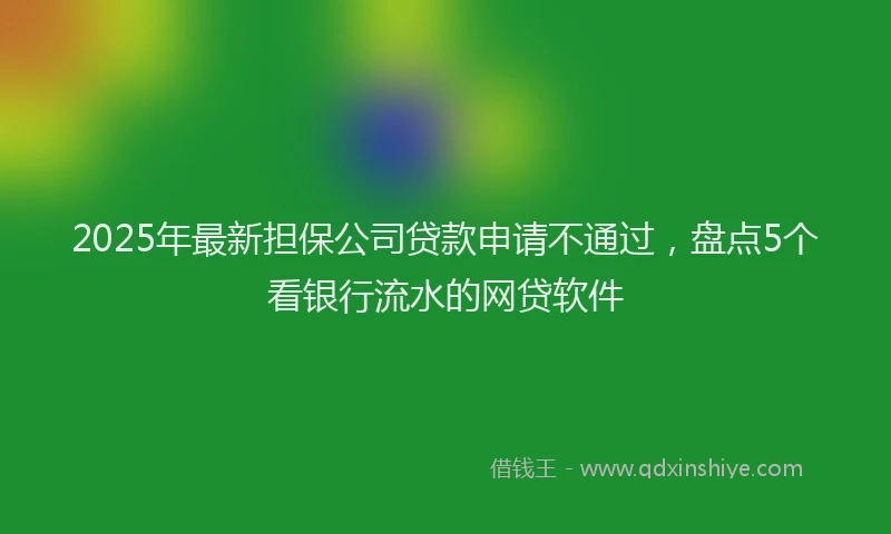 2025年最新担保公司贷款申请不通过，盘点5个看银行流水的网贷软件