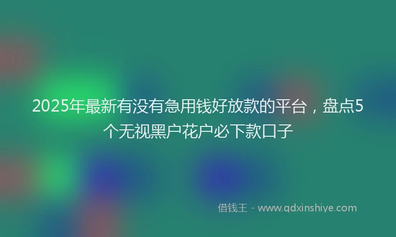 2025年最新有没有急用钱好放款的平台，盘点5个无视黑户花户必下款口子