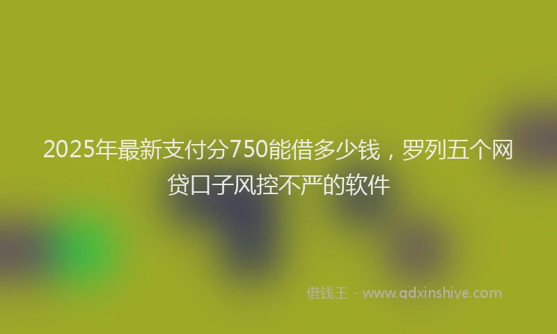 2025年最新支付分750能借多少钱，罗列五个网贷口子风控不严的软件