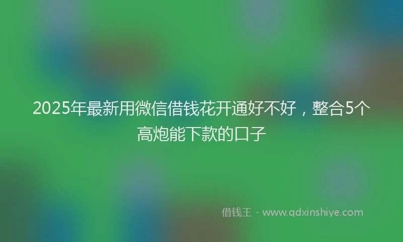 2025年最新用微信借钱花开通好不好，整合5个高炮能下款的口子