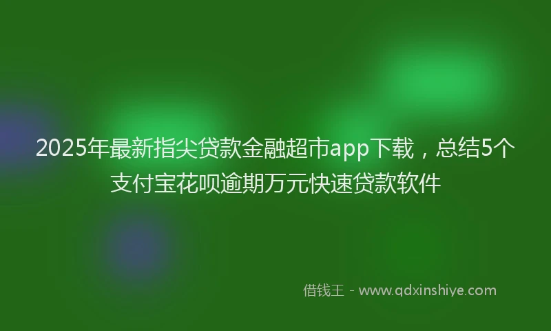 2025年最新指尖贷款金融超市app下载，总结5个支付宝花呗逾期万元快速贷款软件