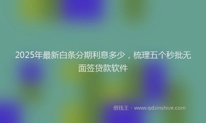 2025年最新白条分期利息多少，梳理五个秒批无面签贷款软件
