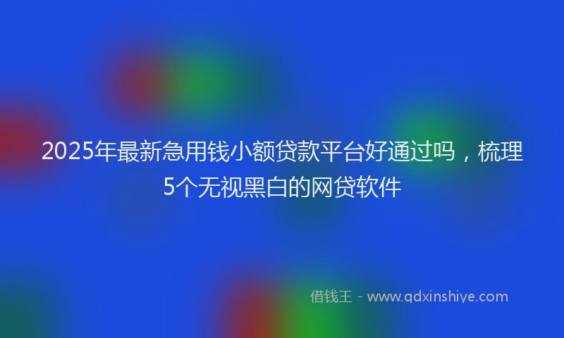 2025年最新急用钱小额贷款平台好通过吗，梳理5个无视黑白的网贷软件