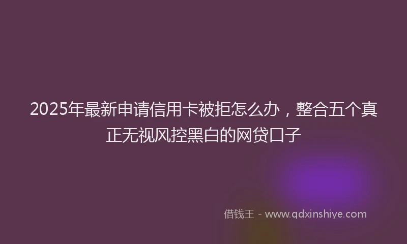 2025年最新申请信用卡被拒怎么办，整合五个真正无视风控黑白的网贷口子
