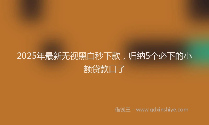 2025年最新无视黑白秒下款，归纳5个必下的小额贷款口子