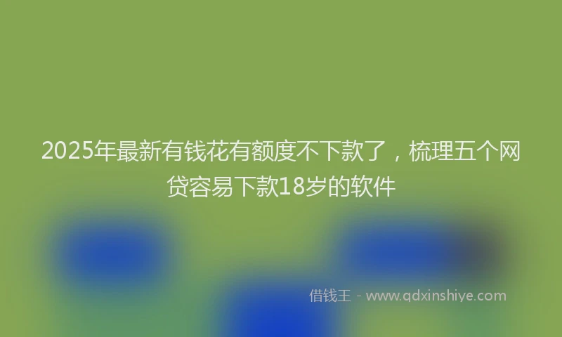 2025年最新有钱花有额度不下款了，梳理五个网贷容易下款18岁的软件