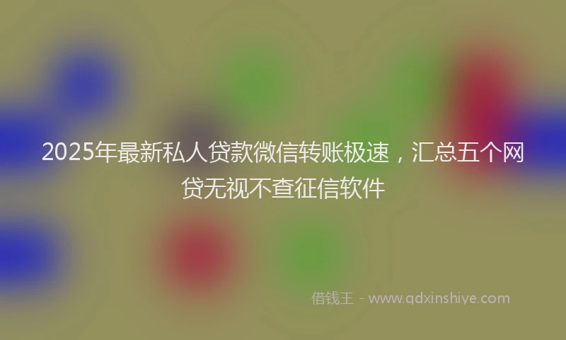 2025年最新私人贷款微信转账极速，汇总五个网贷无视不查征信软件